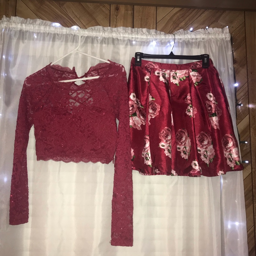Red Floral Homecoming Dress